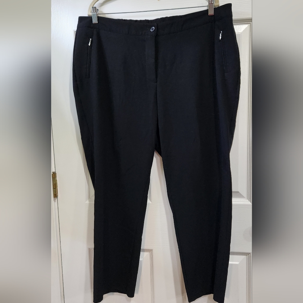 Tanjay black plus size straight leg dress pants trousers women's size 18w